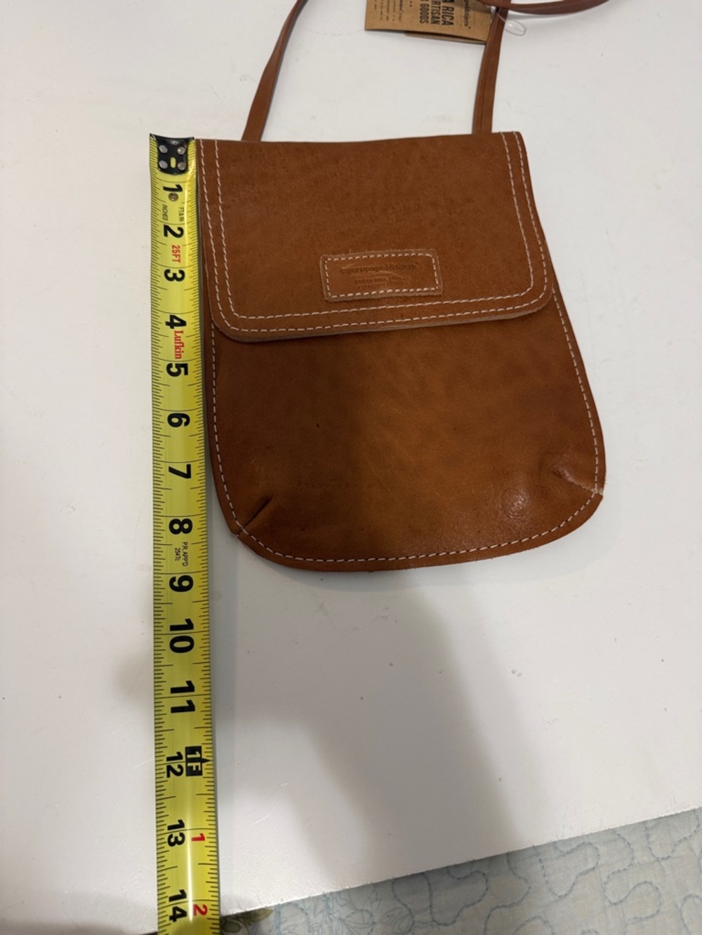 Cueropapel  & tijera Brown Leather Crossbody Bag - Picture 9 of 12